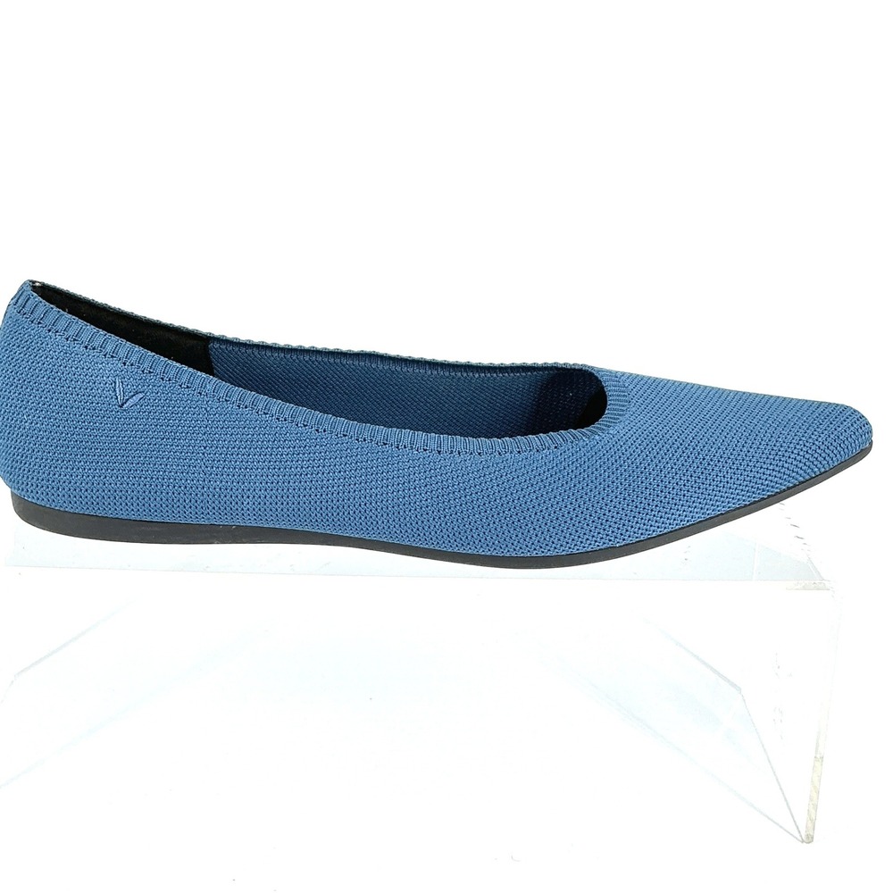 VIVAIA‎ Size 43 US 11 Aria Blue Pointed Toe Sustainable Knit Ballet Flats Shoes
